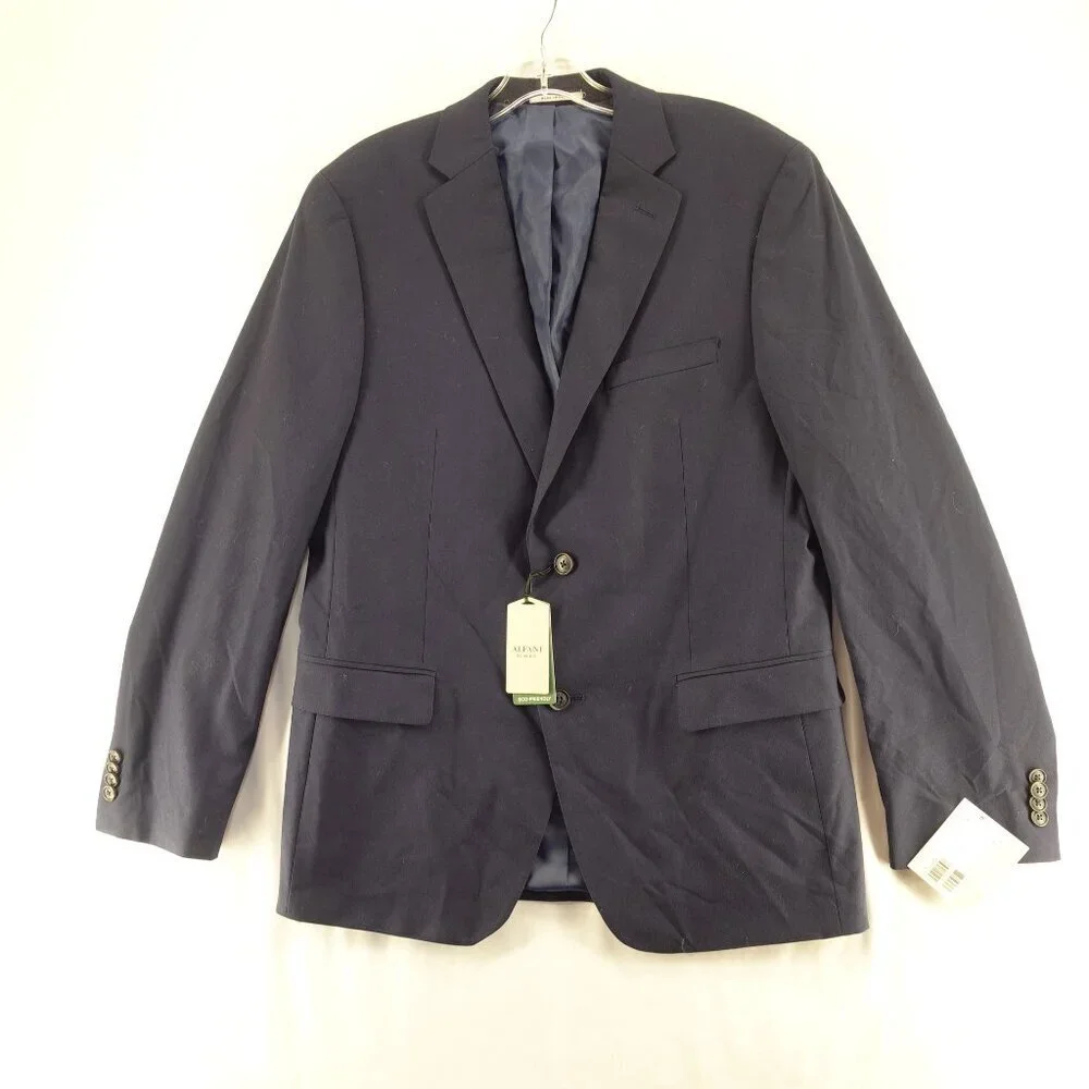 Men's ALFANI Slim Fit Solid Suit Jacket Blazer in NAVY BLUE Size 40R NEW $360